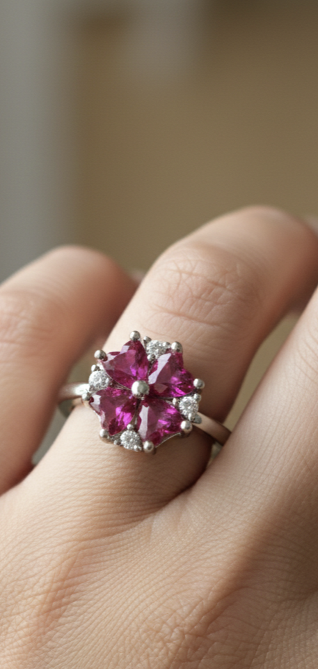 Anello fiore regolabile