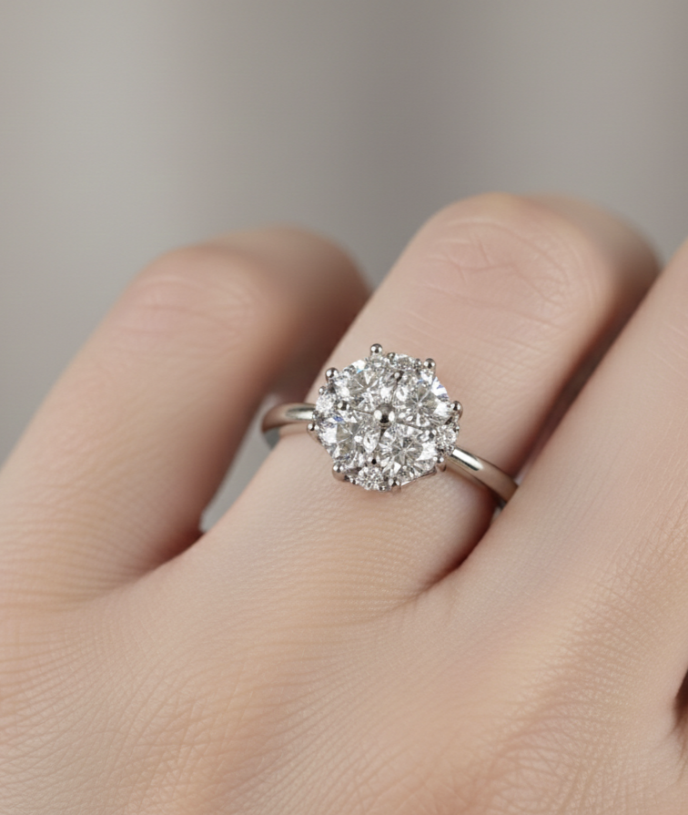 Anello fiore regolabile